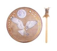 Tamburo da meditazione - Tamburo a mano con bacchetta, tamburi sciamani in legno | Tamburo a mano di design decorativo, sciamano del tamburo per la meditazione