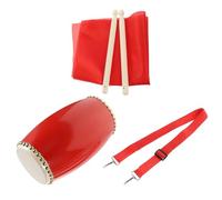 Tamburo da Vita Tradizionale Cinese 12cm Bacchetta e Cinghia | Set da 1 Pezzo, Pelle Bovina e Pvc, per Feste e Spettacoli, Resistente, Facile da Tenere in Vita