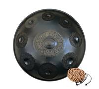 Tamburo d'acciaio a mano da 22 pollici - 440Hz 9Notes D Minor Strumento a tamburo d'acciaio per professionisti e principianti, ideale per meditazione, yoga, guarigione sonora (Color : Black, Size :