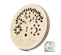 Tamburo d'acqua da 30,5 cm, disco di pioggia "Waterfall" Ocean Drum simula i suoni dell'acqua che scorre per la guarigione del suono, meditazione yoga, performance musicali, albero della vita
