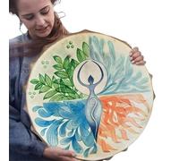 Tamburo dal suono mistico - Tamburo Divino Gaia, Percussioni Spirituali con Martello | Tamburo basso rituale artigianale, enigmatico ornamento musicale per giardini, cortili, terrazze, portici, davanz