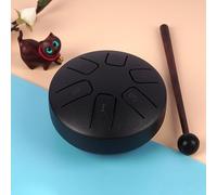 Tamburo della Lingua 6 Note Mini Strumento a Percussione del Tamburo Etereo per Bambini Principianti da 3,8 Pollici di Dimensioni Compatte in Metallo da 3,8 Pollici (Black