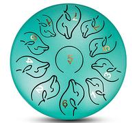 Tamburo Della Lingua In Acciaio, 11 Note Strumento Percussioni Da 6 Pollici, Tamburi Chakra Serbatoio Con Borsa Imbottita, 2 Mazze, For Meditazione, Decompressione, Musica E Regalo (Color : Green)