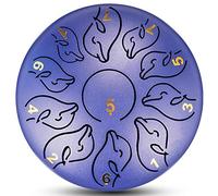 Tamburo Della Lingua In Acciaio, 11 Note Strumento Percussioni Da 6 Pollici, Tamburi Chakra Serbatoio Con Borsa Imbottita, 2 Mazze, For Meditazione, Decompressione, Musica E Regalo (Color : Blue)