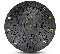 Tamburo Della Lingua In Acciaio, 11 Note Strumento Percussioni Da 6 Pollici, Tamburi Chakra Serbatoio Con Borsa Imbottita, 2 Mazze, For Meditazione, Decompressione, Musica E Regalo (Color : Black)