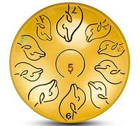 Tamburo Della Lingua In Acciaio, 11 Note Strumento Percussioni Da 6 Pollici, Tamburi Chakra Serbatoio Con Borsa Imbottita, 2 Mazze, For Meditazione, Decompressione, Musica E Regalo (Color : Gold)