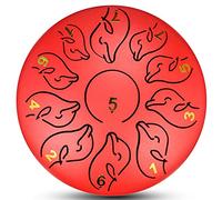 Tamburo Della Lingua In Acciaio, 11 Note Strumento Percussioni Da 6 Pollici, Tamburi Chakra Serbatoio Con Borsa Imbottita, 2 Mazze, For Meditazione, Decompressione, Musica E Regalo (Color : Red)
