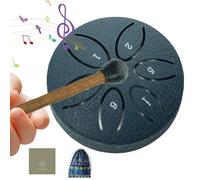 Tamburo Della Pioggia,7.6 Cm 6 Note Tamburo di Acciaio per Esterni | Strumento di Guarigione Sonora Portatile per Meditazione Yoga Decorazione Classe Principianti