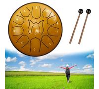 Tamburo della pioggia per giardino esterno, tamburo in acciaio da 6 pollici, 11 e 8 note, tamburo dei chakra, tamburo con campanello impermeabile, tamburo della pioggia per strumento da giardino, tamb