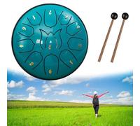 Tamburo della pioggia per giardino esterno, tamburo in acciaio da 6 pollici, 11 e 8 note, tamburo dei chakra, tamburo con campanello impermeabile, tamburo della pioggia per strumento da giardino, tamb