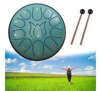 Tamburo della pioggia per giardino esterno, tamburo in acciaio da 6 pollici, 11 e 8 note, tamburo dei chakra, tamburo con campanello impermeabile, tamburo della pioggia per strumento da giardino, tamb