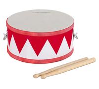 Tamburo di Legno Strumenti Musicale Giocattolo Bambini Bacchette Tracolla Rosso