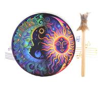 Tamburo di progettazione della decorazione, Tamburo dello strumento sciamano, Tamburo sciamano di legno con la bacchetta, Strumento di guarigione del suono del tamburo, Tamburo di sciamano della mano,