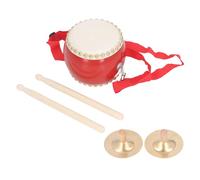 Tamburo e Piatti di Piatti Tamburi Cinesi e Set di Piatti, Tamburo Cinese in Vita con Cinturino con Cinghia Regolabile Kit di Strumenti di Percussione Etnica Cinese con Martello