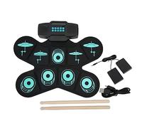 Tamburo elettronico Roll Up Drum Pad con doppio altoparlante e basso effetto silicone, ricaricabile per bambini e adulti