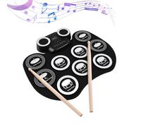 Tamburo elettronico, Tamburo elettronico arrotolabile portatile Tamburo digitale in silicone Tamburo digitale stereo portatile con altoparlanti incorporati Pedali a pedale Monitoraggio cuffie Luce