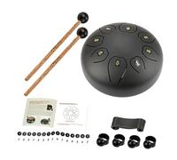 Tamburo Etereo Nero Grande Xb06, Strumento a Percussione | Set Portatile, Metallo e Legno, per Svago e Didattica, Effetto Decorativo, Uso Prolungato