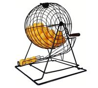Tamburo for lotteria in metallo con 50 palline, macchina for l'estrazione della lotteria e gabbia for il bingo for giochi di società(Svart)
