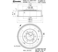 BREMBO 14.A676.10 Tamburo freno