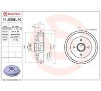 Tamburo freno 14.E308.10 BREMBO per PEUGEOT CITROËN