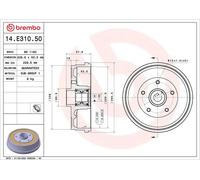 BREMBO 14.E310.50 Tamburo freno