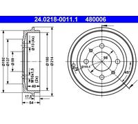 Tamburo freno ATE 24.0218-0011.1