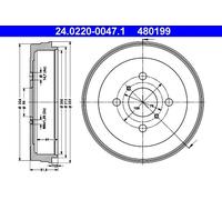 ATE 24.0220-0047.1 Tamburo freno