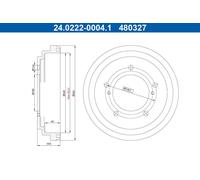 ATE 24.0222-0004.1 Tamburo freno
