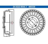 ATE 24.0222-8044.1 Tamburo freno