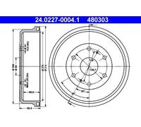 ATE 24.0227-0004.1 Tamburo freno