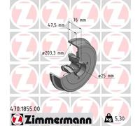 ZIMMERMANN 470.1855.00 Tamburo freno