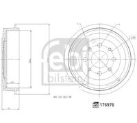 Tamburo freno Assale posteriore 176976 FEBI BILSTEIN per OPEL FIAT