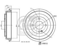 Tamburo freno Assale posteriore 178512 FEBI BILSTEIN per KIA HYUNDAI