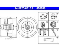 Tamburo freno Assale posteriore per AUDI SEAT SKODA VW 80 CADDY CORDOBA COUPE FA