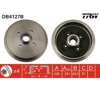 Tamburo freno Assale posteriore per AUDI SEAT SKODA VW 80 CADDY CORDOBA FAVORIT
