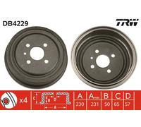 Tamburo freno Assale posteriore per CHEVROLET HOLDEN OPEL VAUXHALL ASTRA ASTRA F