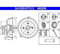 Tamburo freno Assale posteriore per CHEVROLET OPEL VAUXHALL CORSA CORSAVAN NOVA
