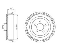 Tamburo freno Assale posteriore per CHRYSLER DODGE CARAVAN GRAND VOYAGER RAM VOY