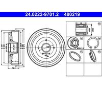 Tamburo freno Assale posteriore per CITROËN DS PEUGEOT 207 207 SW 208 301 C-ELYS