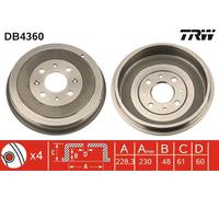 Tamburo freno Assale posteriore per FIAT OPEL VAUXHALL ADAM CORSA CORSAVAN GRAND