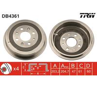 Tamburo freno Assale posteriore per FIAT OPEL VAUXHALL ADAM CORSA CORSAVAN GRAND