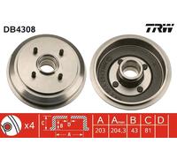 Tamburo freno Assale posteriore per FORD FORD AUSTRALIA MAZDA 2 FIESTA FUSION
