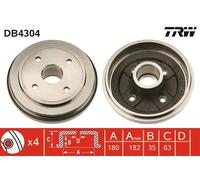 Tamburo freno Assale posteriore per OPEL SUZUKI VAUXHALL AGILA ALTO IGNIS WAGON