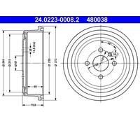 Tamburo freno Assale posteriore per OPEL VAUXHALL ASCONA ASTRA CARLTON CAVALIER