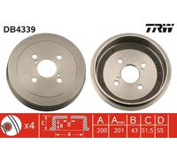 Tamburo freno Assale posteriore per TOYOTA YARIS
