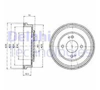 DELPHI BF208 Tamburo freno