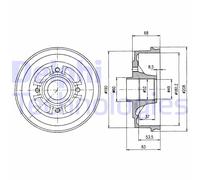 Tamburo freno BF272 DELPHI per RENAULT