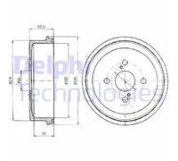 Delphi BF278 Tamburo del freno