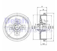 Tamburo freno BF310 DELPHI per AUDI VW SEAT SKODA