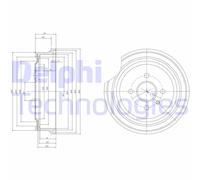 DELPHI BF367 Tamburo freno per CHEVROLET,OPEL,VAUXHALL